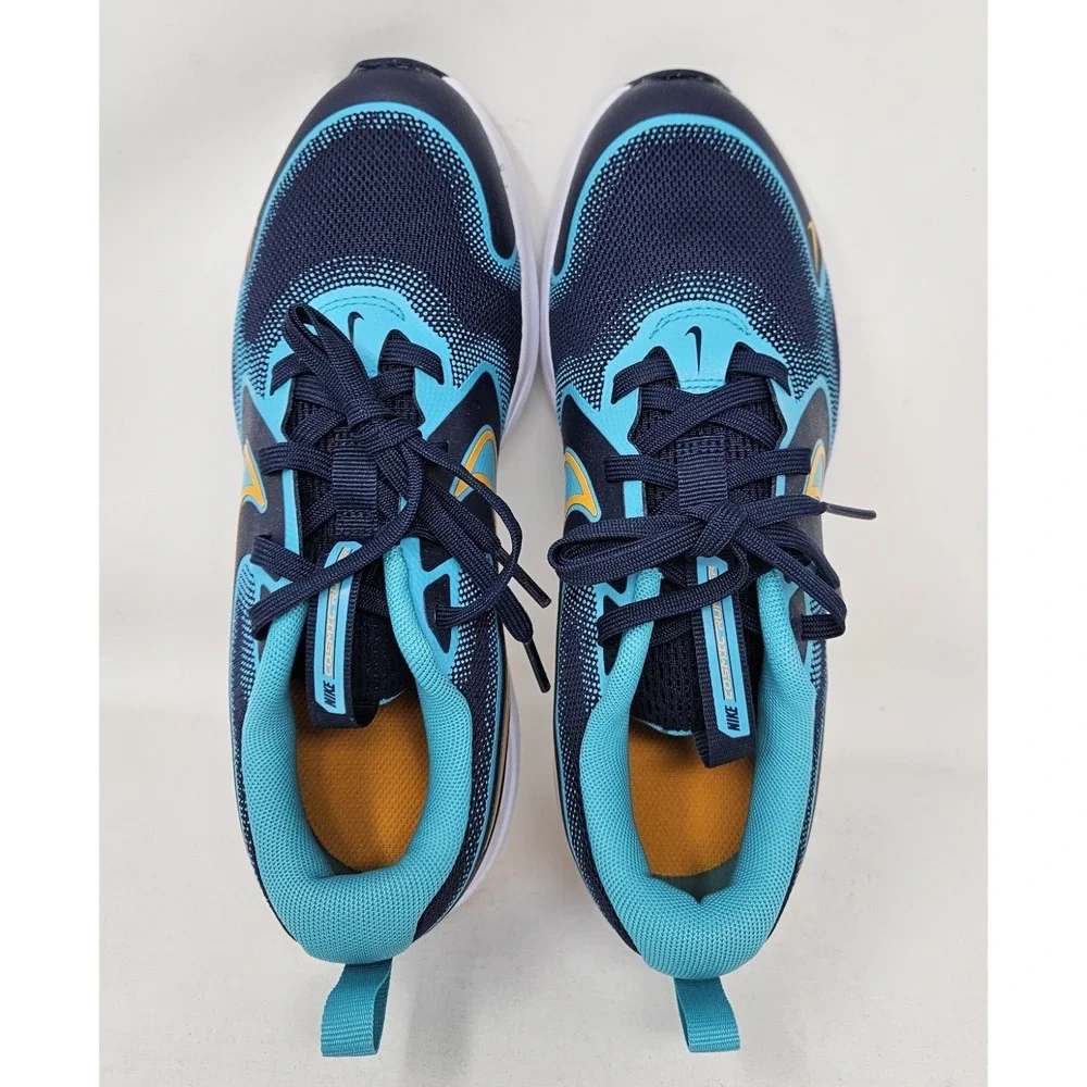 Nike Cosmic Runner Sneakers Midnight Navy/Orange Peel Boys Size 4Y HM4402-4, NEW